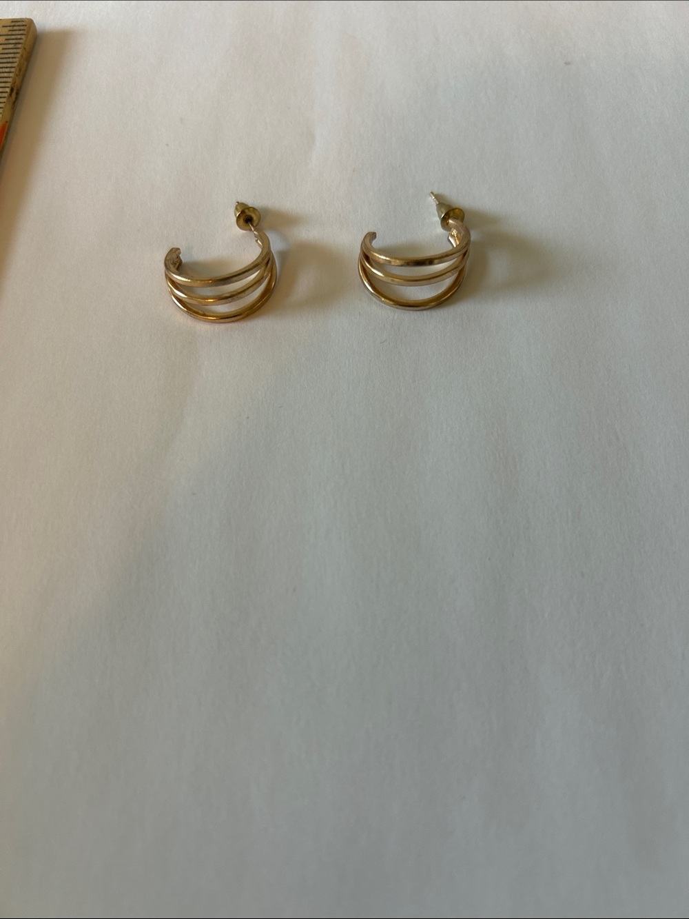 Three - Strand Gold Earrings